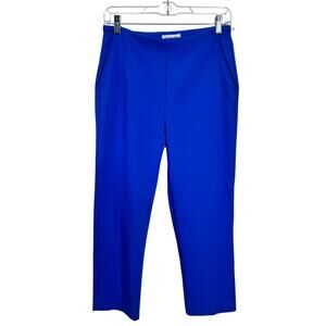 Rachel Zoe Pant Women 2 Cobalt Blue Nylon Blend Straight Fit Cropped Trouser